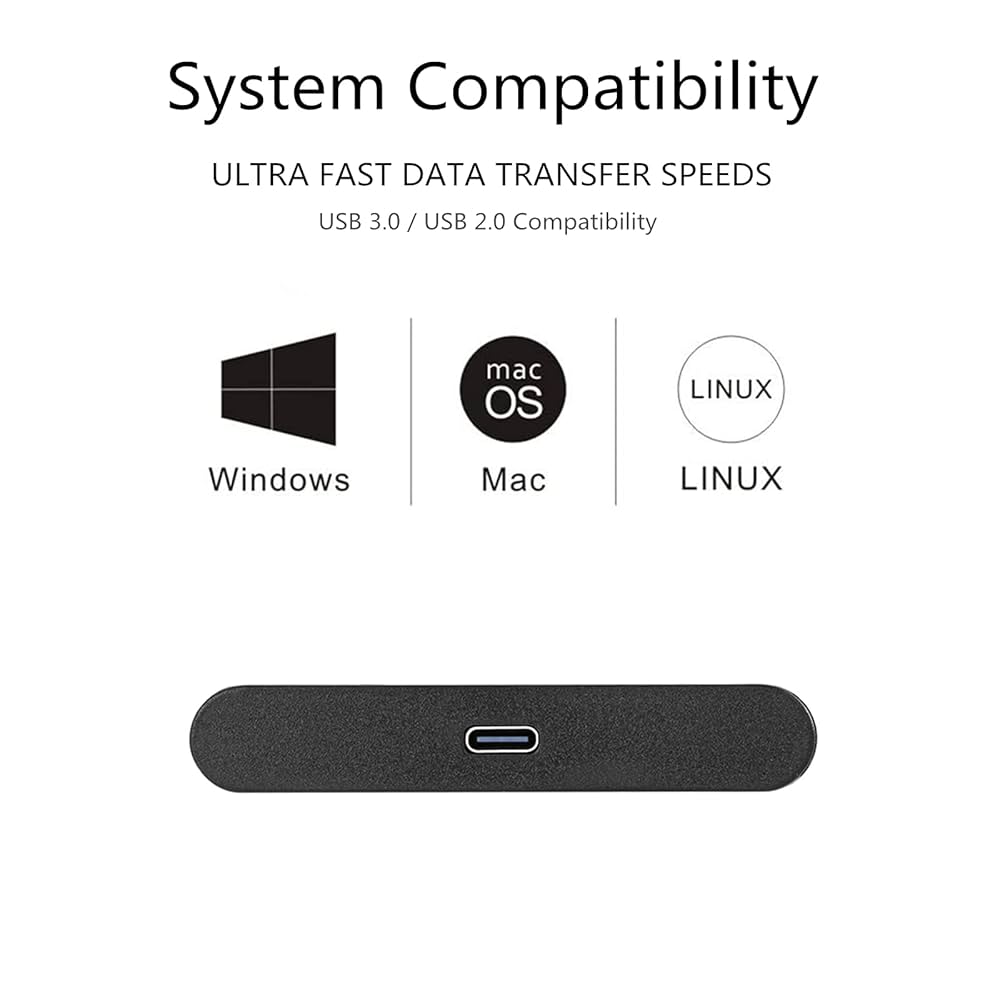 Amazon | Caraele 750GB ポータブル外付けハードドライブ USB-C